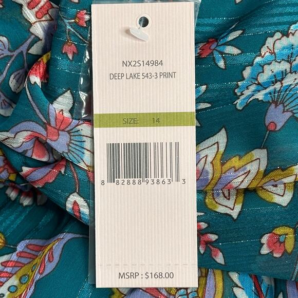 NWT Nanette Lepore Deep Lake Floral Yin Shadow Halter Maxi Dress Womens Size 14 - Picture 10 of 12